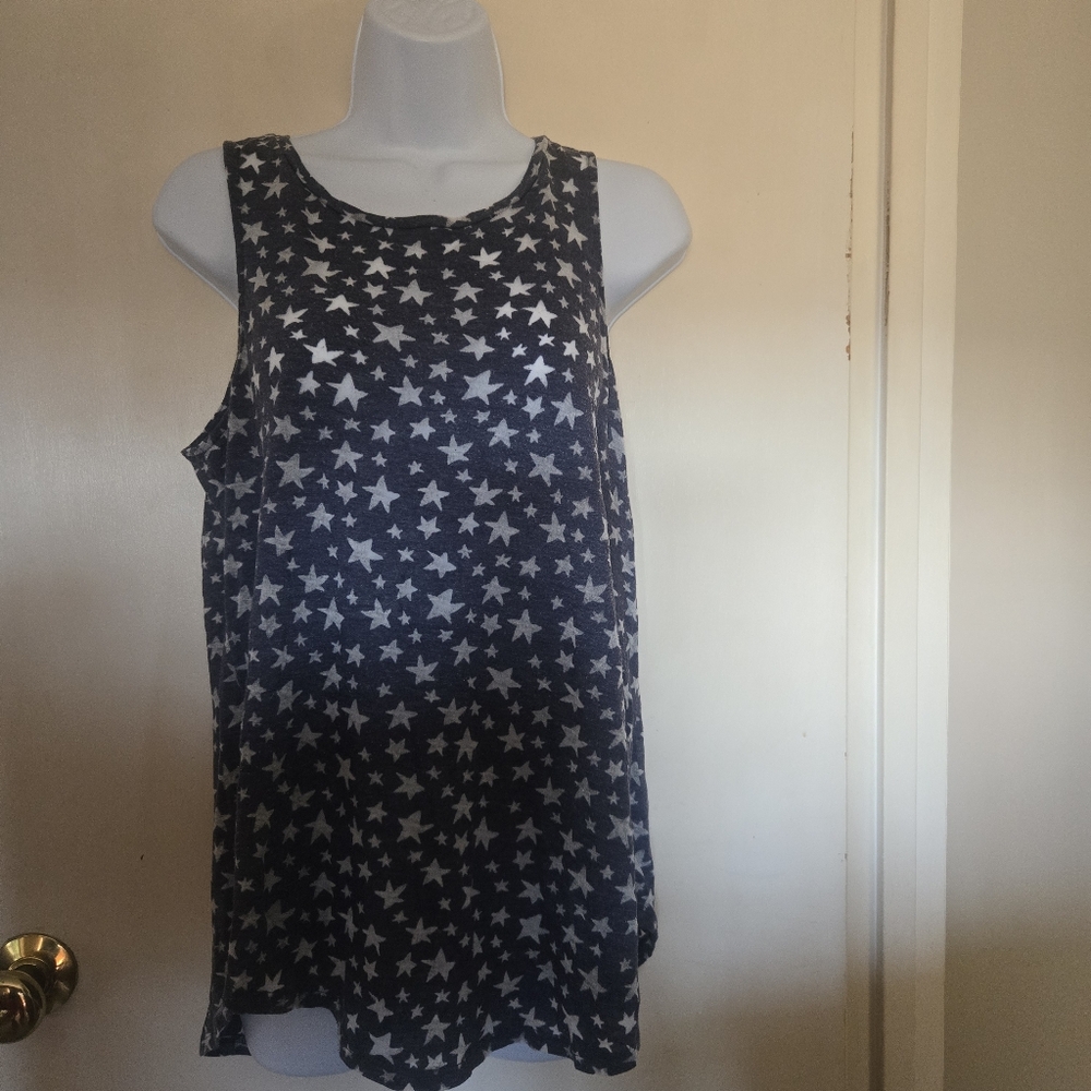 Old Navy- Blue & White- Star Pattern- Sleeveless- Tank Top- Medium